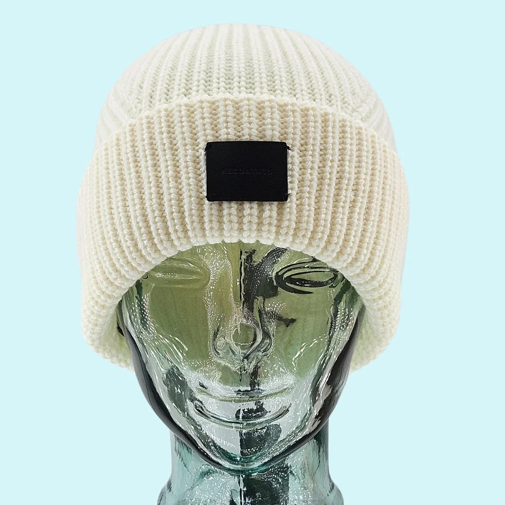 BUNDLE - 2 All Saints Hats Beanies Chalk Wool Blend Knit Cottagecore Outdoor